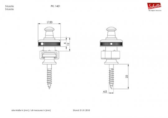 Security Strap locks Gold 2 stk.