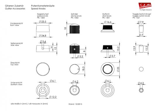 Toggle switch knop Gold