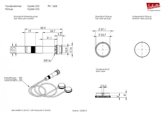 Akustic Guitar Piezo Pick Up  Oyster D/S